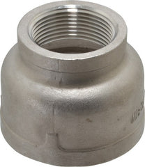 Merit Brass - 2 x 1-1/4" Grade 316 Stainless Steel Pipe Reducer Coupling - FNPT x FNPT End Connections, 150 psi - Exact Tooling