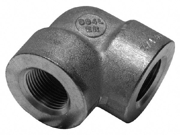Merit Brass - 1-1/2" Grade 316/316L Stainless Steel Pipe 90° Elbow - FNPT x FNPT End Connections, 3,000 psi - Exact Tooling