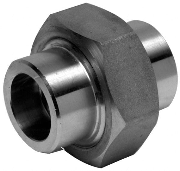 Merit Brass - 2" Grade 316 Stainless Steel Pipe Union - Socket Weld x Socket Weld End Connections, 150 psi - Exact Tooling