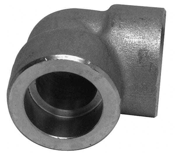 Merit Brass - 3/4" Grade 304 Stainless Steel Pipe 90° Elbow - Socket Weld x Socket Weld End Connections, 3,000 psi - Exact Tooling