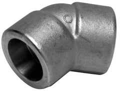 Merit Brass - 1/8" Grade 304 Stainless Steel Pipe 45° Elbow - Socket Weld x Socket Weld End Connections, 3,000 psi - Exact Tooling