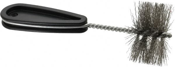 Schaefer Brush - 2-1/4 Inch Actual Brush Diameter, 2 Inch Inside Diameter, Carbon Steel, Plumbing, Hand Fitting and Cleaning Brush - Solid Plastic Hand Fitting Handle with Hole - Exact Tooling