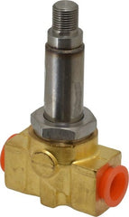 Parker - 1/4" Port, Brass Solenoid Valve - Closed, PCTFE Seal - Exact Tooling