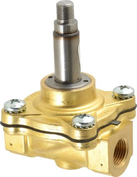 Parker - 3/8" Port, Brass Solenoid Valve - Closed, NBR Seal - Exact Tooling