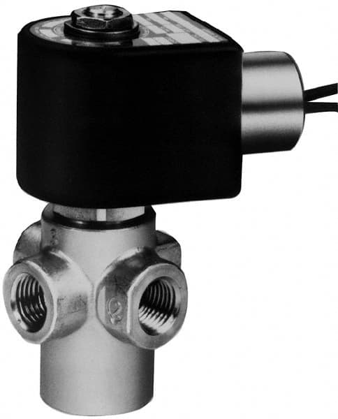 Parker - 1/4" Port, Stainless Steel Solenoid Valve - Multipurpose, NBR Seal - Exact Tooling