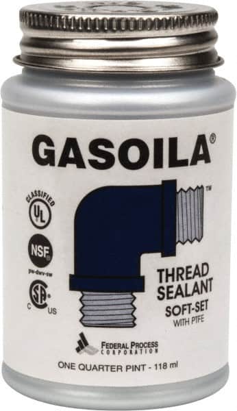 Federal Process - 1/4 Pt Brush Top Can Blue/Green Easy Seal Applicator with Gasoila Soft-Set - 600°F Max Working Temp - Exact Tooling