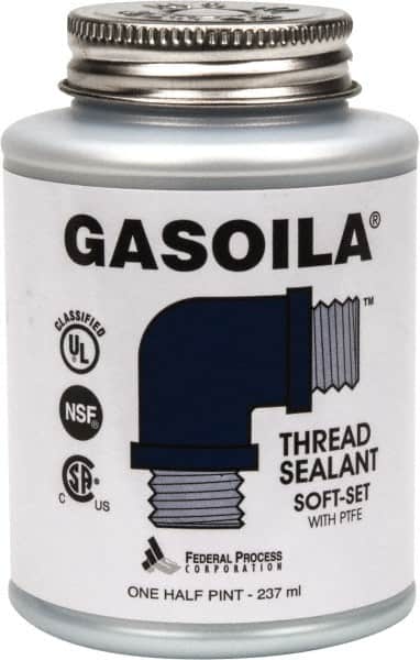 Federal Process - 1/2 Pt Brush Top Can Blue/Green Easy Seal Applicator with Gasoila Soft-Set - 600°F Max Working Temp - Exact Tooling