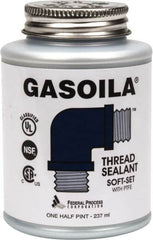 Federal Process - 1/2 Pt Brush Top Can Blue/Green Easy Seal Applicator with Gasoila Soft-Set - 600°F Max Working Temp - Exact Tooling