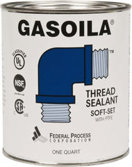 Federal Process - 1 Qt Flat Top Can Blue/Green Easy Seal Applicator with Gasoila Soft-Set - 600°F Max Working Temp - Exact Tooling