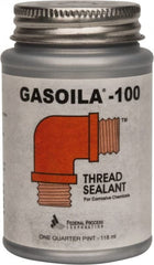 Federal Process - 1/4 Pt Brush Top Can Black Federal Gasoila-100 Thread Sealant - 450°F Max Working Temp - Exact Tooling