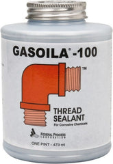 Federal Process - 1 Pt Brush Top Can Black Federal Gasoila-100 Thread Sealant - 450°F Max Working Temp - Exact Tooling