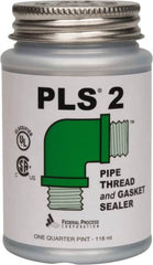 Federal Process - 1/4 Pt Brush Top Can Gray Federal PLS-2 Premium Thread & Gasket Sealant - 600°F Max Working Temp - Exact Tooling