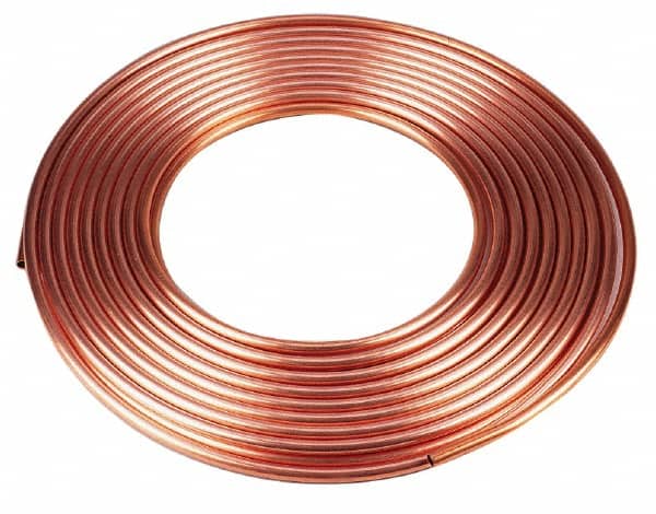 Mueller Industries - 60' Long, 3/4" OD x 5/8" ID, Copper Seamless Tube - 0.049" Wall Thickness, 0.418 Ft/Lb - Exact Tooling