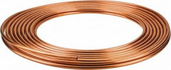 Mueller Industries - 50' Long, 1/4" OD x 0.19" ID, Copper Seamless Tube - 0.03" Wall Thickness - Exact Tooling
