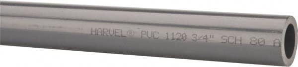 Made in USA - 3/4" Pipe, 60" Long PVC Unthreaded Plastic Pipe Nipple - 690 Max psi, 0.724" ID x 1.05" OD, Schedule 80, Gray - Exact Tooling