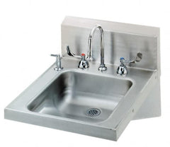 Eagle MHC - 14" Long x 16" Wide Inside, 1 Compartment, Grade 304 Stainless Steel Stainless Steel ADA Lavatory Sink-Wall Mount - 18 Gauge, 24-1/8" Long x 19" Wide Outside, 6" Deep - Exact Tooling