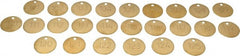Value Collection - 1-1/2" High x 1-1/2" Long, 101 to 125, English Safety & Facility Numbered Tag - 1 Side, Brass - Exact Tooling