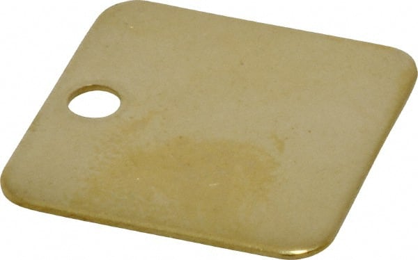 C.H. Hanson - 1-1/4 Inch Diameter, Square, Brass Blank Metal Tag - Blank, 50 Pieces - Exact Tooling