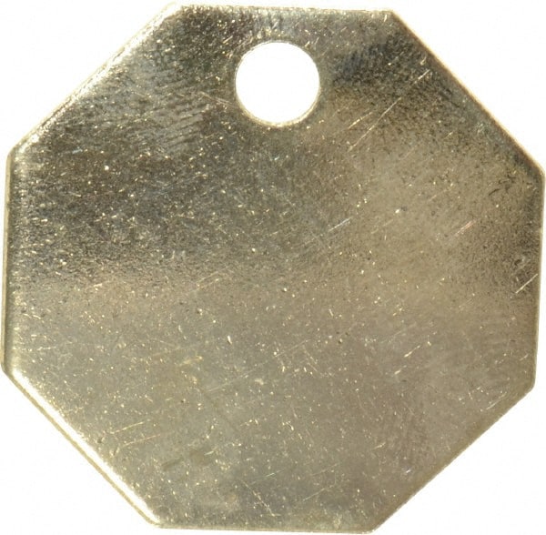 C.H. Hanson - 1-1/4 Inch Diameter, Octagonal, Brass Blank Metal Tag - Blank, 50 Pieces - Exact Tooling