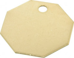 C.H. Hanson - 1-1/2 Inch Diameter, Octagonal, Brass Blank Metal Tag - Blank, 25 Pieces - Exact Tooling