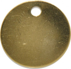 C.H. Hanson - 1-3/8 Inch Diameter, Round, Brass Blank Metal Tag - Blank, 50 Pieces - Exact Tooling