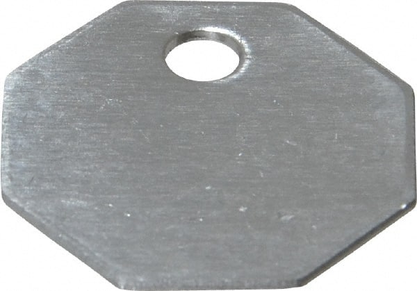 C.H. Hanson - 1-1/16 Inch Diameter, Octagonal, Aluminum Blank Metal Tag - Blank, 50 Pieces - Exact Tooling