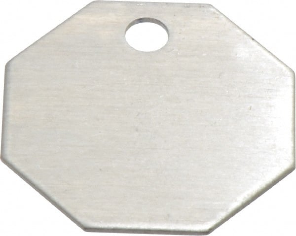 C.H. Hanson - 1-1/4 Inch Diameter, Octagonal, Aluminum Blank Metal Tag - Blank, 50 Pieces - Exact Tooling