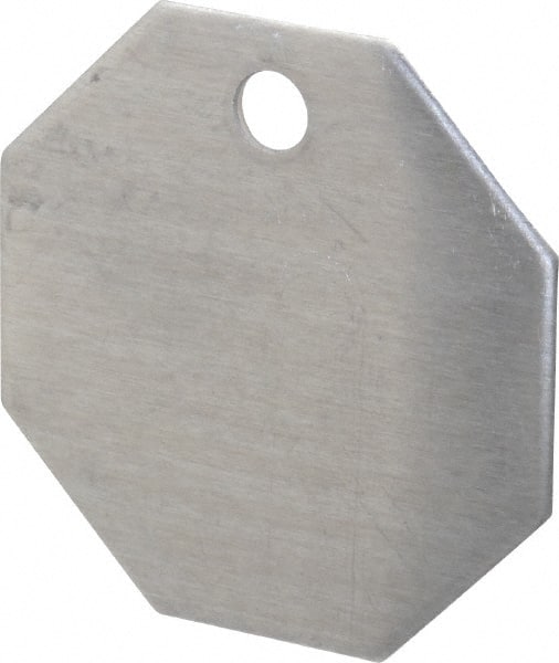 C.H. Hanson - 1-1/2 Inch Diameter, Octagonal, Aluminum Blank Metal Tag - Blank, 50 Pieces - Exact Tooling