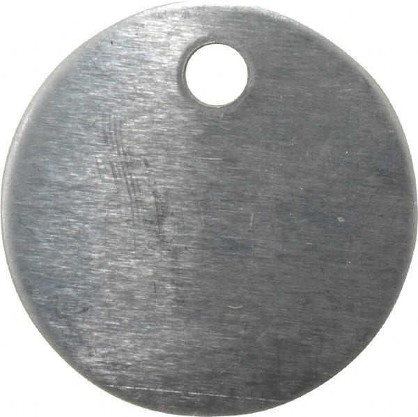 C.H. Hanson - 1-1/4 Inch Diameter, Round, Aluminum Blank Metal Tag - Blank, 50 Pieces - Exact Tooling