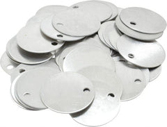 C.H. Hanson - 1-1/2 Inch Diameter, Round, Aluminum Blank Metal Tag - Blank, 50 Pieces - Exact Tooling