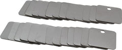 C.H. Hanson - 1-1/4 Inch Diameter, Square, Stainless Steel Blank Metal Tag - Blank, 25 Pieces - Exact Tooling