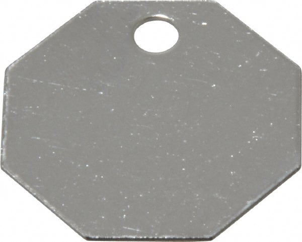 C.H. Hanson - 1-1/4 Inch Diameter, Octagonal, Stainless Steel Blank Metal Tag - Blank, 25 Pieces - Exact Tooling