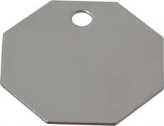 C.H. Hanson - 1-1/2 Inch Diameter, Octagonal, Stainless Steel Blank Metal Tag - Blank, 25 Pieces - Exact Tooling