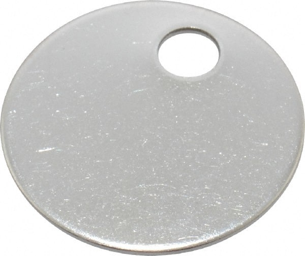 C.H. Hanson - 1 Inch Diameter, Round, Stainless Steel Blank Metal Tag - Blank, 50 Pieces - Exact Tooling