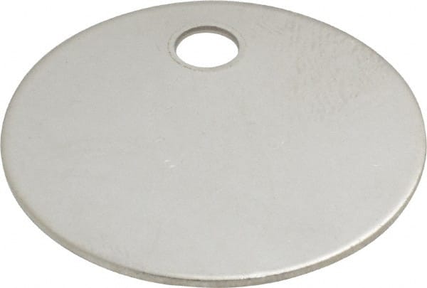 C.H. Hanson - 1-1/4 Inch Diameter, Round, Stainless Steel Blank Metal Tag - Blank, 25 Pieces - Exact Tooling
