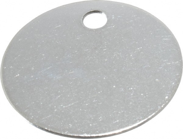 C.H. Hanson - 1-3/8 Inch Diameter, Round, Stainless Steel Blank Metal Tag - Blank, 25 Pieces - Exact Tooling
