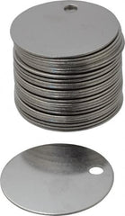 C.H. Hanson - 1-1/2 Inch Diameter, Round, Stainless Steel Blank Metal Tag - Blank, 25 Pieces - Exact Tooling