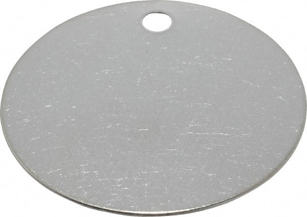 C.H. Hanson - 2 Inch Diameter, Round, Stainless Steel Blank Metal Tag - Blank, 10 Pieces - Exact Tooling