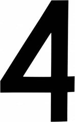 Made in USA - Number Label - Legend: 4, English, Black - Exact Tooling