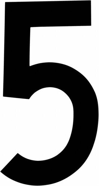Made in USA - Number Label - Legend: 5, English, Black - Exact Tooling