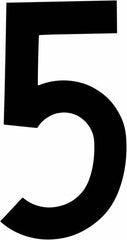 Made in USA - Number Label - Legend: 5, English, Black - Exact Tooling