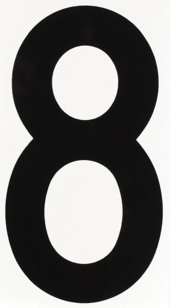 Made in USA - Number Label - Legend: 8, English, Black - Exact Tooling