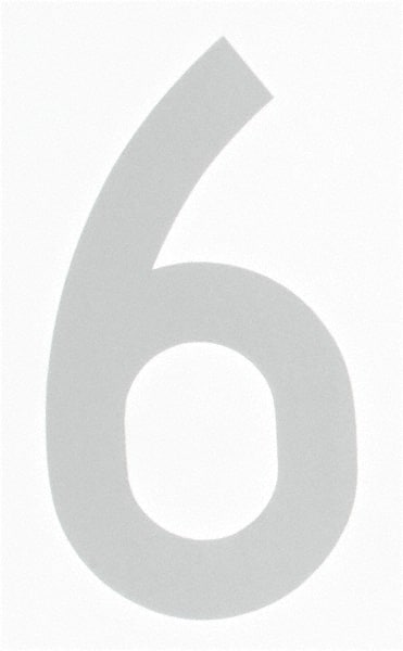 Made in USA - Number Label - Legend: 6, English, White - Exact Tooling