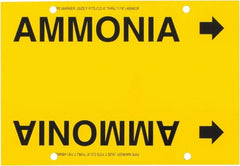 Made in USA - Pipe Marker with Ammonia Legend and Arrow Graphic - 6 to 8" Pipe Outside Diam, Black on Yellow - Exact Tooling