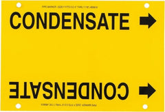 Made in USA - Pipe Marker with Condensate Legend and Arrow Graphic - 6 to 8" Pipe Outside Diam, Black on Yellow - Exact Tooling