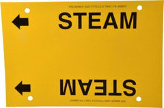 Made in USA - Pipe Marker with Steam Legend and Arrow Graphic - 6 to 8" Pipe Outside Diam, Black on Yellow - Exact Tooling