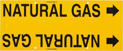 Made in USA - Pipe Marker with Natural Gas Legend and Arrow Graphic - 8 to 10" Pipe Outside Diam, Black on Yellow - Exact Tooling