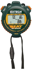 Extech - Digital Thermometer Stopwatch Clock - 8 Functions, 1/100 Sec Resolution, Green - Exact Tooling