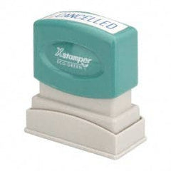 Value Collection - Cancelled, Blue Pre-Inked Stamp - 1/2 Inch Wide x 1-5/8 Inch Long - Exact Tooling