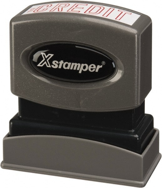 Value Collection - Credit, Red Pre-Inked Stamp - 1/2 Inch Wide x 1-5/8 Inch Long - Exact Tooling